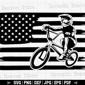 Drapeau américain Bmx Svg, Bmx Svg américain, Bmx Cricut, Bmx Rider américain Svg, Bmx Lover Svg, Bmx chemise Svg, Design Bmx, Silhouettes Bmx, téléchargement immédiat