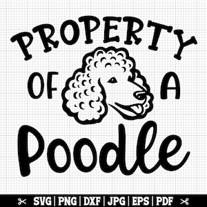 Propiedad de un caniche SVG, archivo de corte de caniche, caniche Cricut Svg, caniche Png, signo de caniche, camisa de caniche Svg, regalo de caniche