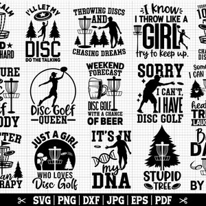 Disc Golf SVG Bundle, disc golf SVG Bundle, disc golfeur SVG, citations de disc golf, disc golf Cricut, téléchargement immédiat