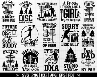 Disc Golf SVG Bundle, Disc Golfing SVG Bundle, Disc Golfer SVG, Disc Golf Quotes, Disc Golf Cricut, Instant Download