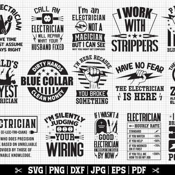 Electrician SVG Bundle, Electrician SVG, Electrician Quotes Svg, Electrician Cricut Svg, Electrician Png, Instant Download