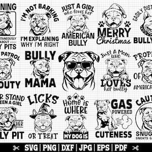 Pacchetto SVG American Bully, Pacchetto SVG Bully Pit, SVG Bully Dog, SVG Cricut Bully Pit, Citazioni American Bully - Download immediato