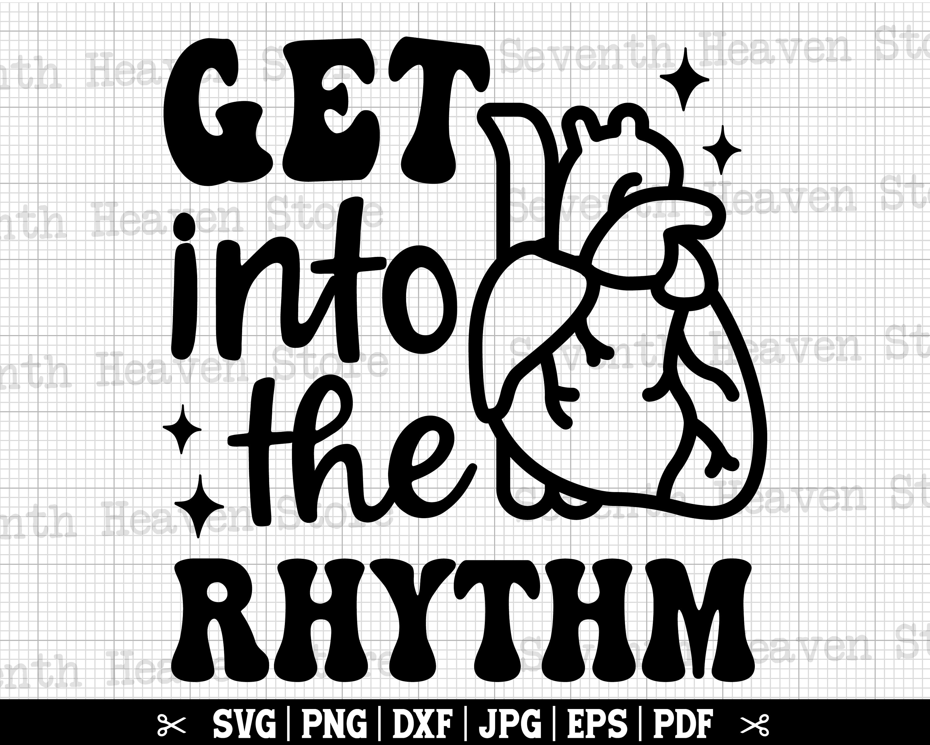 Get Into The Rhythm SVG, Cardiology SVG Cricut, Cardiology Crew SVG, Cardiac Nurse Svg, Cardiologist Svg, Heartbeat Svg, Heart Svg