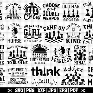 Schach SVG Bundle, Schachspieler SVG Bundle, Schach Zitate svg, Schach Cricut svg, Schachfiguren svg, Schachfiguren svg, Instant Download
