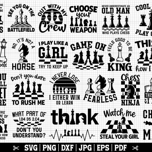 Chess SVG Bundle, Chess Player SVG Bundle, Chess Quotes Svg, Chess Cricut Svg, Chess Pieces Svg, Chessmen Svg, Instant Download