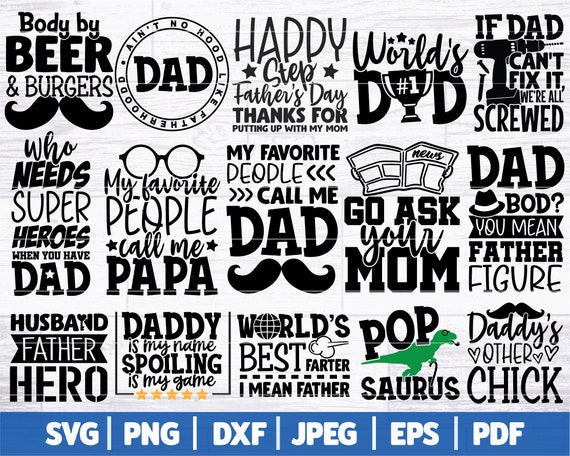 Father's Day Bundle SVG | Dad Life SVG Bundle | Father Bundle Cut Files | Father's Day SVG | Funny Dad Svg | Svg Dxf Png Jpg Eps Pdf