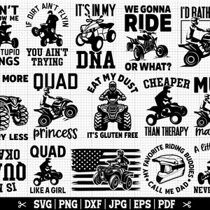 Pacchetto SVG ATV, Pacchetto Quad Svg, Atv Svg, Quad Cricut, 4 ruote Svg, Design camicia quad, Quattro ruote Svg - Download istantaneo