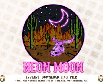 Neon Rodeo Shirt Design Neon Moon PNG | Sublimation Design | Instant Download | Southern ...