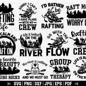 Raften SVG-bundel, Rafter SVG-bundel, rivierraften Svg, rafting Quotes Svg, raften Cricut Svg, Rapids Svg, Instant Download