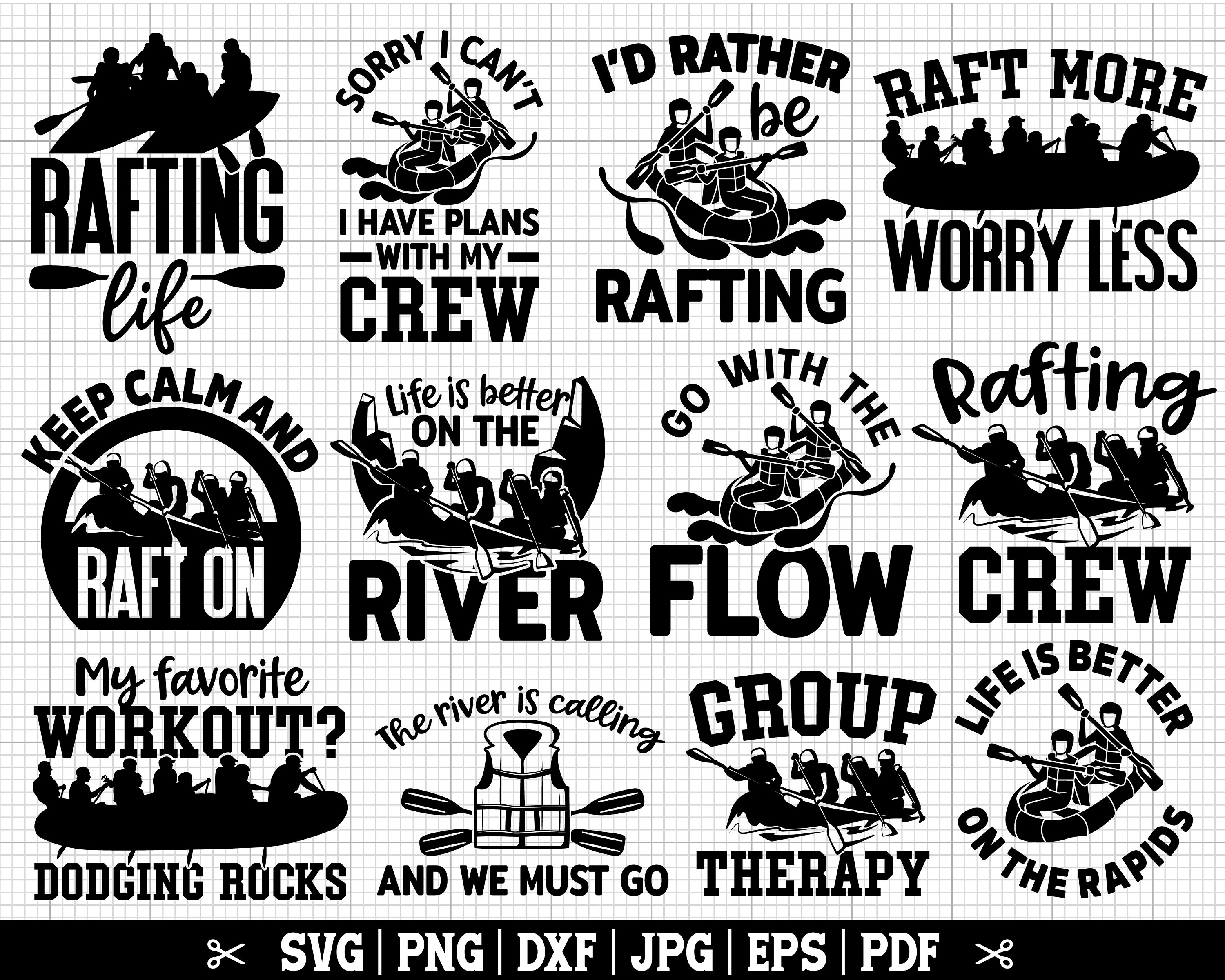 Rafting SVG Bundle, Rafter SVG Bundle, River Rafting Svg, Rafting ...