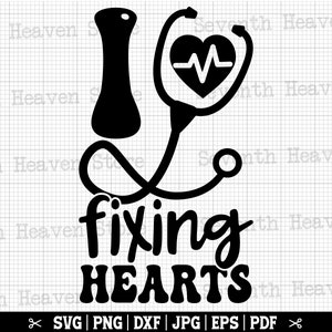 Ich liebe es, Herzen SVG zu fixieren, Kardiologie SVG Cricut, Cardiac Nurse SVG, Kardiologen SVG, Herzschlag SVG, Herz SVG - Instant Download
