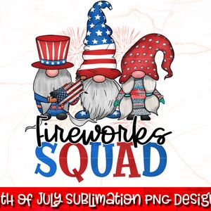 Équipe de feux d'artifice PNG | Sublimation du 4 juillet | 4 juillet PNG | Les gnomes du 4 juillet | Gnomes patriotiques png | Fête de l'indépendance PNG