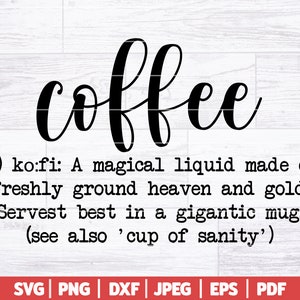 Définition du café SVG | Café Svg | Amateur de café Svg | Caféine Svg | Signe drôle de café | Southen, drôle, ferme, fichier à découper rustique