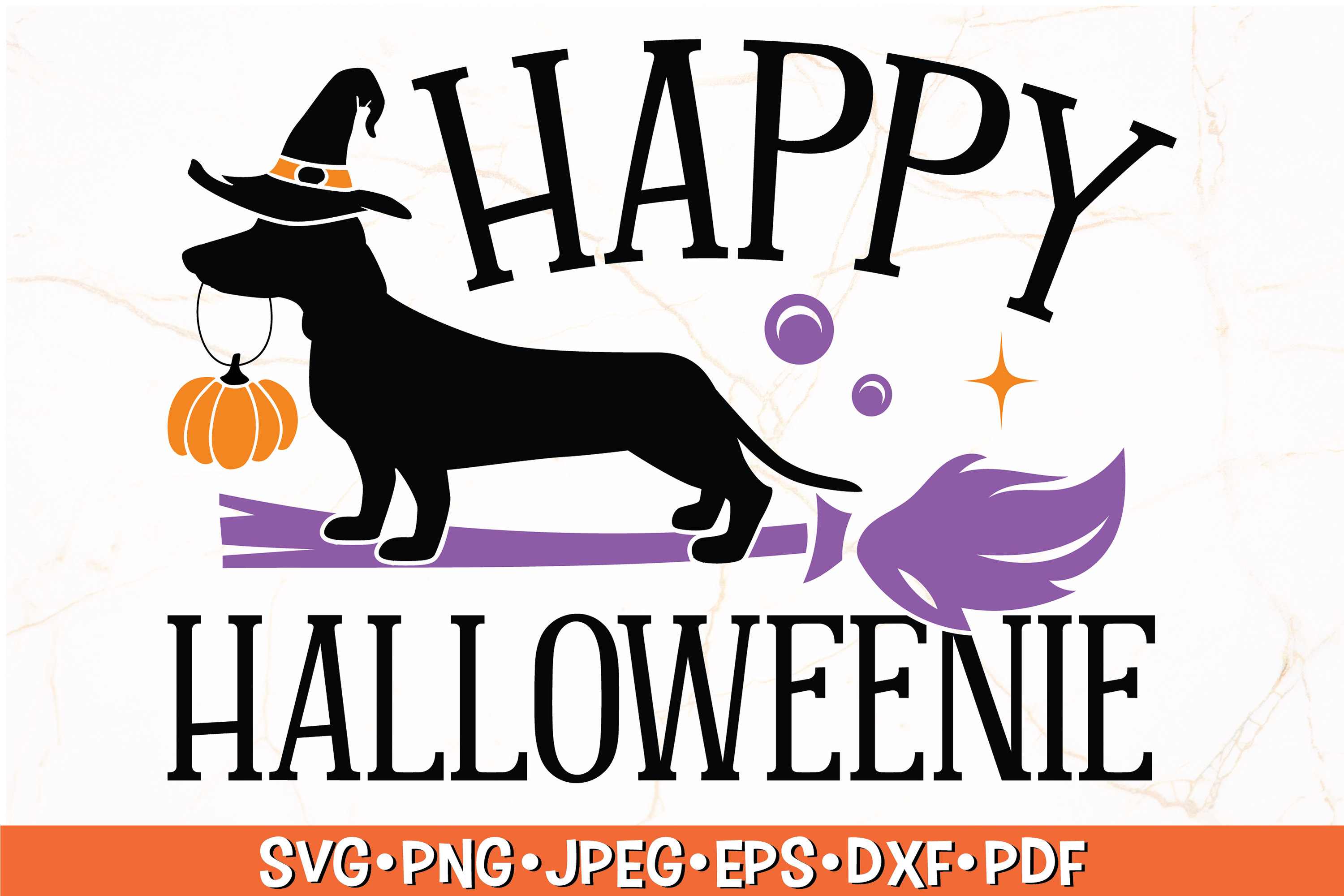 Happy Halloweenie SVG | Dog Halloween SVG, Halloween Dog Bandana