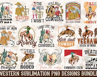 Cowboy Bundel PNG, Western PNG Bundel, Cowboy Sublimation Designs, Cowgirl PNG, Western Sublimation, Png Cliparts, Western Sublimation Png