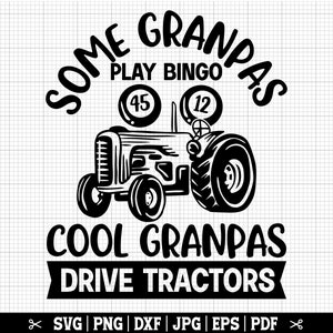 Alcuni nonni giocano a Bingo Fantastici nonni guidano trattori Svg, trattore SVG, proprietario del trattore SVG, conducente del trattore Svg, clip art del trattore, agricoltore Svg