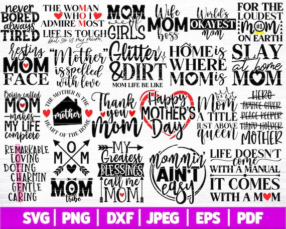Mother's Day Bundle SVG | Mom Life SVG Bundle | Mom SVG Bundle | Mother's Day Cutting Files Bundle | Svg Dxf Png Jpg Eps Pdf