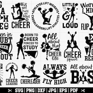 Cheerleader SVG-Bundle, Cheerleader SVG-Bundle, jubeln SVG, Cheerleader Zitate, Cheerleader Cricut SVG, Pom Pom SVG, Instant Download