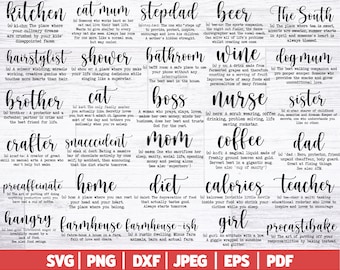 Pacchetto SVG di definizioni divertenti / File di taglio di definizioni divertenti / File di definizioni divertenti SVG / Cricut - Silhouette - Scansione e taglio - Stampa - Taglio