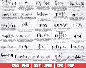 Funny Definition SVG Bundle | Funny Definitions Cut Files |  Funny Definitions SVG | Cricut - Silhouette - Scan N Cut - Printing - Cutting