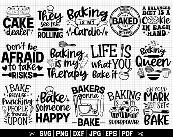 Baking SVG Bundle | Baker SVG, Bakery Bundle Svg, Kitchen Svg, Apron Quotes, Pot Holder Svg, Baking Png, Cooking Quotes