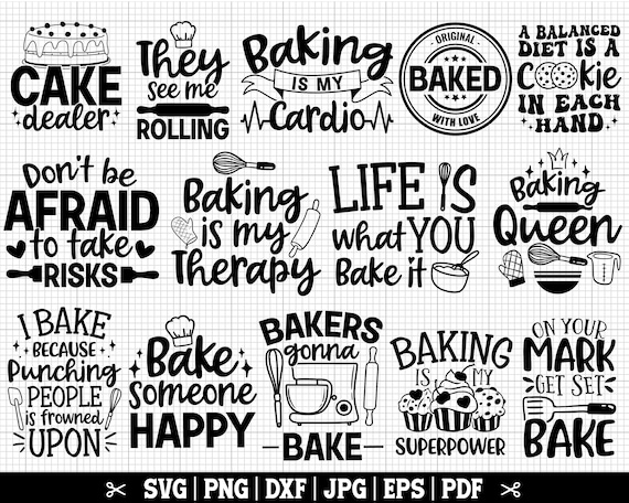 Baking SVG Bundle | Baker SVG, Bakery Bundle Svg, Kitchen Svg, Apron Quotes, Pot Holder Svg, Baking Png, Cooking Quotes