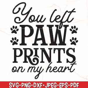 Vous avez laissé des empreintes de pattes sur mon coeur SVG | Chien commémoratif Svg | Mémorial de chat SVG | Bandana de chien de Noël SVG | ornement de chien | Noël chien Svg