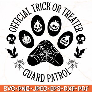 Truco o trato oficial SVG / Perro Halloween SVG, Halloween Perro Bandana, Truco o Trato SVG, Otoño Perro Svg - Descarga instantánea