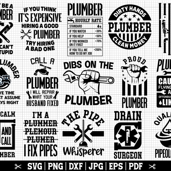 Plumber SVG Bundle, Pluming SVG Bundle, Plumber SVG, Plumber Quotes Svg, Plumber Cricut Svg, Handyman Svg, Instant Download
