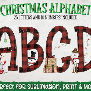 Christmas Alphabet Bundle PNG | Christmas Sublimation Letters | Christmas Letters PNG | Alphabet Clip Arts for Sublimation - Print & More