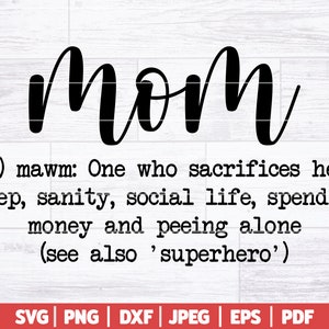 Mama Definition SVG | Mama SVG | Lustige Mutter geschnitten Datei | Muttertagsgeschenk | Familie geschnitten Datei | Mom Shirt Design | Lustiges Definition Zeichen