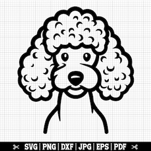 Poodle SVG, Poodle Face Svg, Poodle Cut File, Poodle Cricut Svg, Poodle Clipart, Poodle Sticker - Instant Download