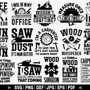Paquete SVG de carpintero, paquete SVG de carpintería, cotizaciones de carpintero svg, carpintero cricut svg, reparador svg, manitas SVG, leñador svg