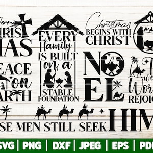 Christmas Nativity SVG Bundle | True Story Bundle SVG | Noel Svg Bundle |  Christmas Bible SVG Bundle | Baby Jesus Svg | Cut Files - Signs