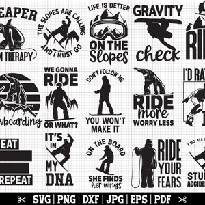 Snowboard SVG Bundle, Snowboard Bundle, Snowboarder Bundle SVG, Wintersport, Snowboard Silhouetten, Snowboard Cricut, Sofort Download