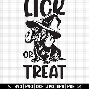 Lick Or Treat SVG, Halloween Dackel SVG, Herbst Dackel SVG, Halloween Doxie SVG, Hund Halloween SVG - Kommerzielle Nutzung