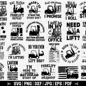 Forklift SVG Bundle, Forklift Driver SVG, Forklift Operator SVG, Forklift Silhouette, Warehouse Svg, Forklift Driver Shirt Design