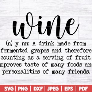 Définition du vin SVG | Vin SVG | Signe de vin drôle | Vin maman Svg | Amateur de vin SVG | Vin drôle Svg |  Citation drôle sur le vin