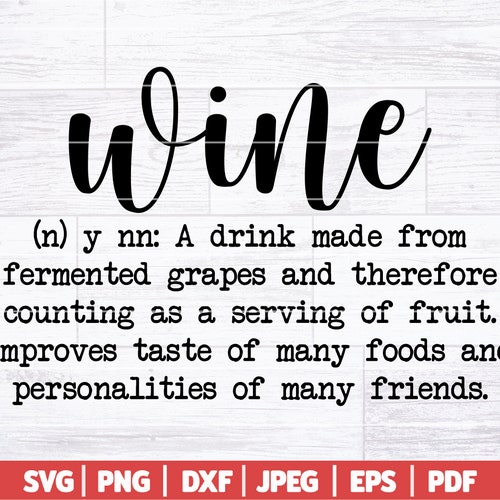 Wine Definition SVG Wine SVG Funny Wine Sign Wine Mom Etsy