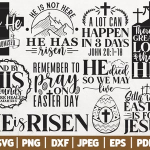 Paquete de Jesús de Pascua SVG / Paquete de Pascua Religiosa / Paquete SVG de la Biblia de Pascua / Escritura SVG / Paquete de Pascua de Jesús / Svg Dxf Png Jpg Eps