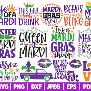 Mardi Gras SVG Bundle, Mardi Gras Parade SVG, Mardi Gras Carnival SVG, Louisiana Svg, Mardi Gras Quotes - Sayings | Cricut - Silhouette image 1