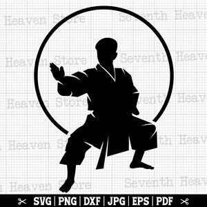 Silhouette de karaté, Svg de karaté, Svg de combattant de karaté, Cricut de karaté, citations de karaté, Svg de chemise de karaté, Svg de karatéka, Svg d'arts martiaux