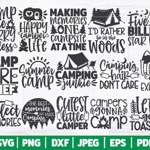 Camping Bundle SVG | Lagerleben SVG Bundle | Camping Life Cut Files - Cricut - Silhouette - Mehr | Sommer Camp SVG Bundle | Svg Dxf Png Jpg