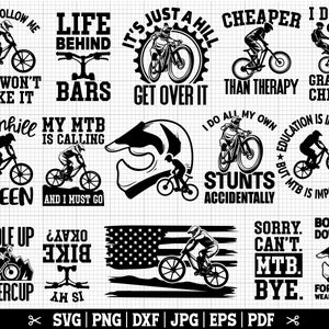 Bundle VTT SVG, Bundle VTT VTT, Svg de motard, descente Svg, VTT Cricut Svg, cyclisme Svg, téléchargement immédiat
