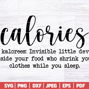 Définition des calories SVG | Régime drôle SVG | Cuisine SVG | Panneau de cuisine drôle | Cuisine de ferme rustique Svg Png Dxf Jpg