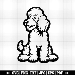 Poodle Sticker SVG, Poodle Silhouette, Poodle Clipart, Poodle Cut File, Poodle Cricut Svg, Poodle Illustration - Instant Download