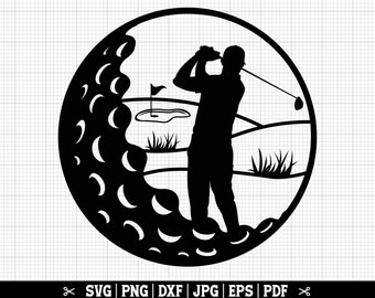 Golf Svg, Golfing Svg, Golf Player Svg, Golfer Silhouette, Golf Club Svg, Golf Ball Svg, Golf Monogram Svg, Golf Shirt Design