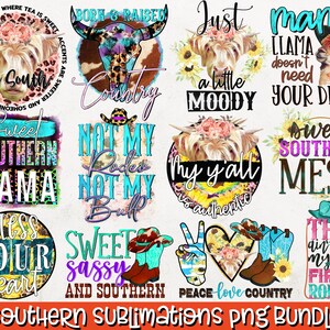 Pack Sud de la PNG | Lot de sublimation du Sud | Impression sud | Designs de Chemise Sud | Sarcasme, impertinent, campagne, maison de campagne dessins animés PNG