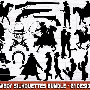 Cowboy SVG | Cowboy Silhouettes | Western SVG | Wild West SVG | Cowgirl Svg | Clip Art - Cut Files - Cricut - Silhouette - Iron On