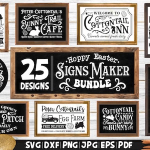 Lot de Pâques SVG | Lot de panneaux de Pâques | Lapin de Pâques | Pâques lapin lapin SVG | Marché aux carottes | Fermes de Pâques SVG Dxf Jpg Png Eps Pdf